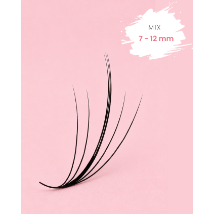 Wowbyme hotové vejáriky Wispy Loose Mix 7-12 mm (Hrúbka 0,07mm, Zakrivenie CC)