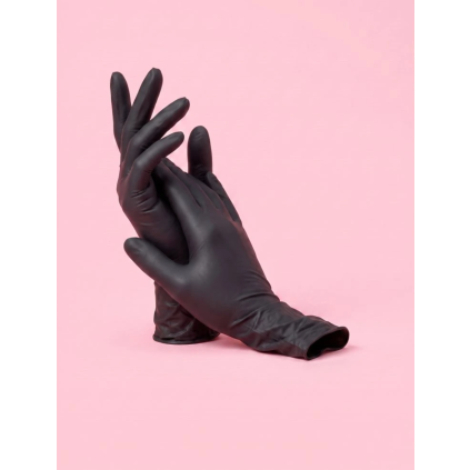 Latexové rukavice LATEX BLACK 100 ks, nepudrované, čierne